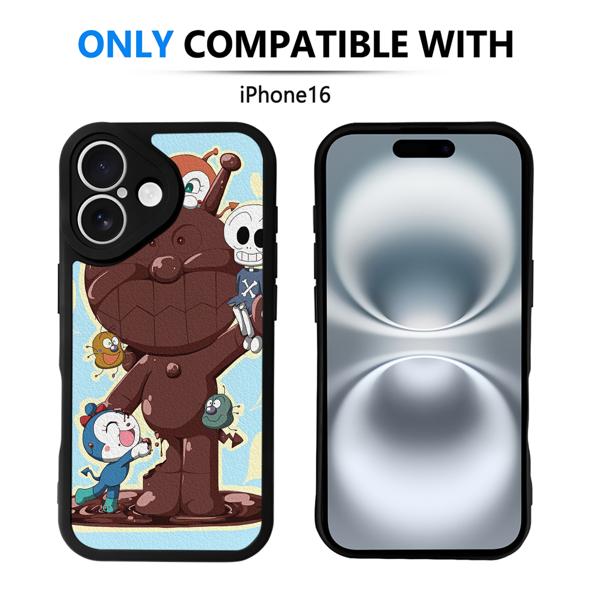 （画像用） アンパンマン Anpanman 【iPhone 16シリーズ対応】シリコンスマホケース（レザー調） 材質：シリコン